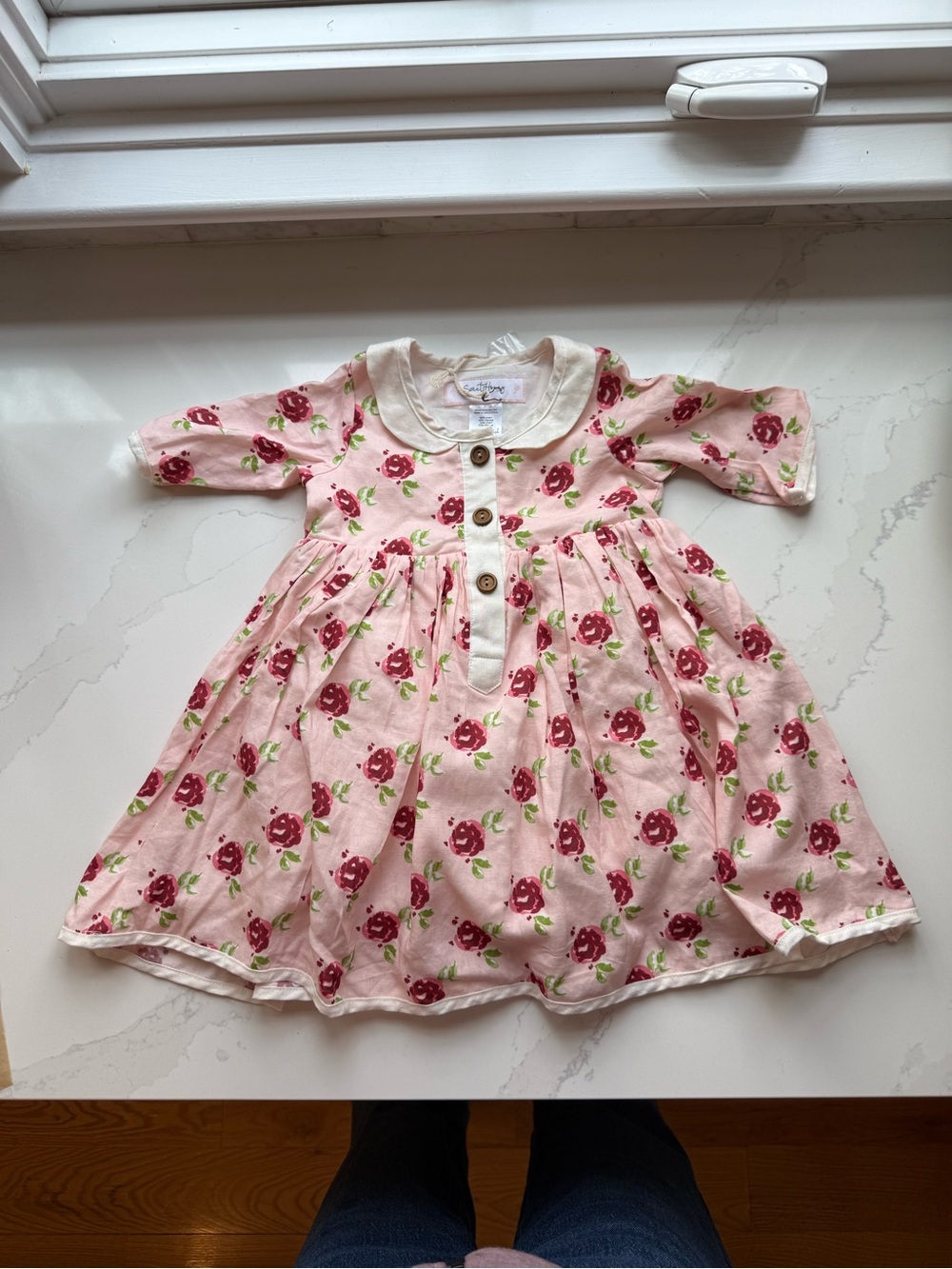 SweetHoney Pink Floral Button-Front Dress